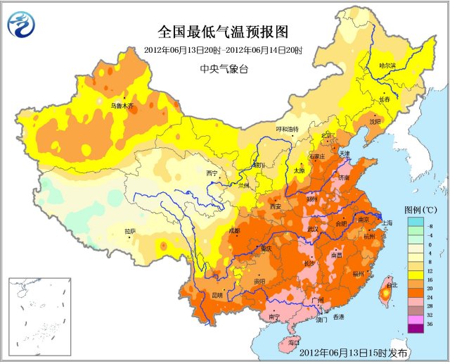 今日全國最低氣溫預(yù)報(bào)圖