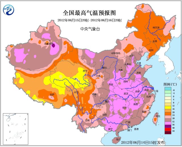 明天全國最高氣溫預報圖