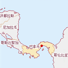 巴拿馬國土面積示意圖