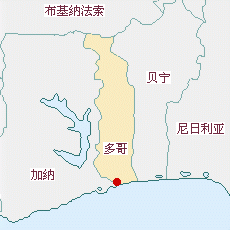 多哥國土面積示意圖
