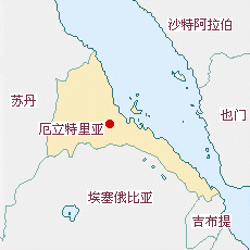 厄立特里亞國土面積示意圖