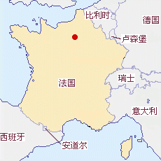 法國國土面積示意圖