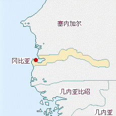 岡比亞國土面積示意圖