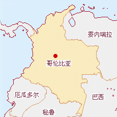 哥倫比亞國土面積示意圖