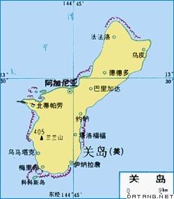 關島國土面積示意圖