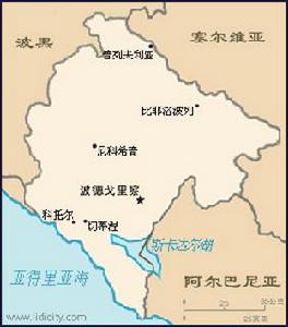 黑山國土面積示意圖