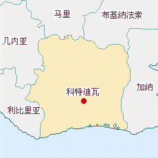科特迪瓦國土面積示意圖