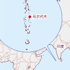 馬爾代夫國土面積示意圖