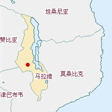 馬拉維國土面積示意圖