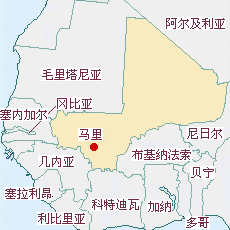 馬里共和國國土面積示意圖