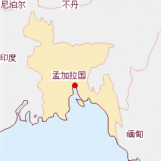 孟加拉國國土面積示意圖
