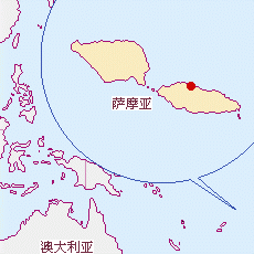 薩摩亞國土面積示意圖