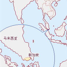 新加坡國(guó)土面積示意圖