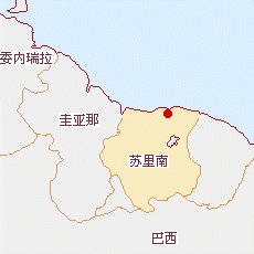 蘇里南國土面積示意圖
