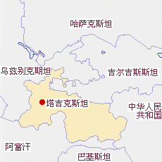 塔吉克斯坦國土面積示意圖