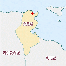 突尼斯國土面積示意圖