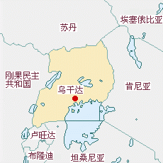 烏干達國土面積示意圖