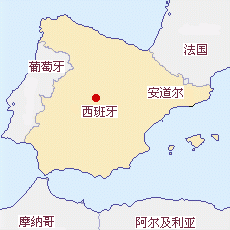 西班牙國土面積示意圖