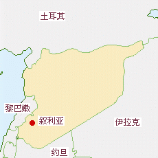 敘利亞國土面積示意圖