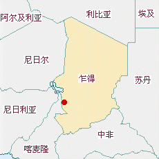 乍得國土面積示意圖
