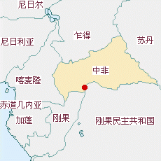 中非共和國國土面積示意圖